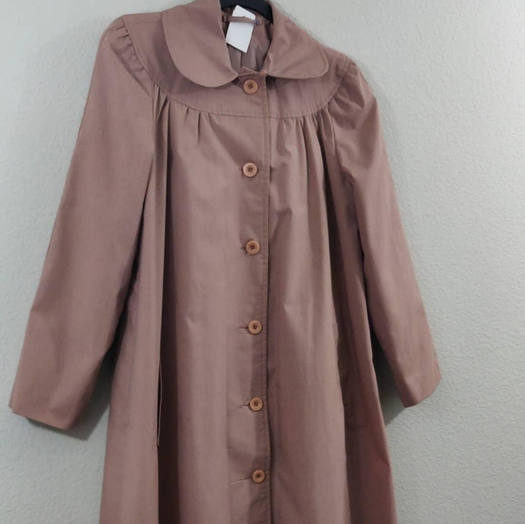 Women's Mauve Pink Trench Coat / Size: 10 - Picture 3 of 8